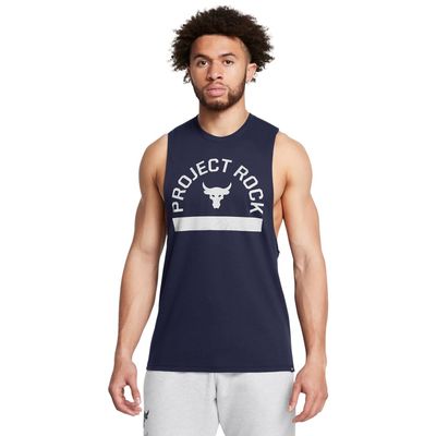 Under Armour Men's Project Rock Payoff Graphic Sleeveless T Shirt, (410) Midnight Navy / / Mod Gray, 4X-Large