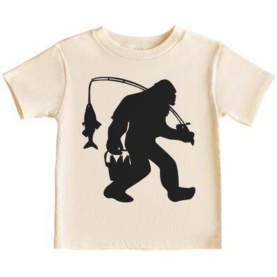 CAOMP Bigfoot Fishing T-Shirt for Youth Toddler and Baby Bigfoot Fishing Kids Natural 12 M #01223