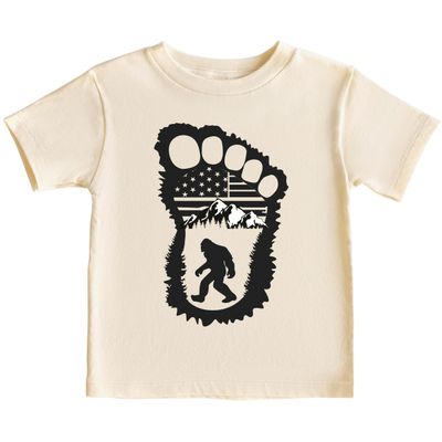 CAOMP Bigfoot American Flag T-Shirt for Youth Toddler and Baby Bigfoot American Flag Kids Athl Heather Large #01214