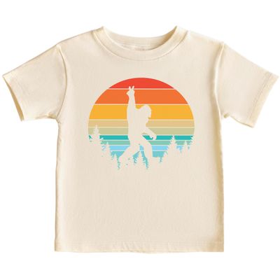 CAOMP Bigfoot Retro T-Shirt for Youth Toddler and Baby Bigfoot Retro Kids Natural 18M #01216