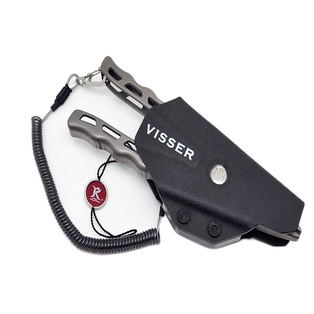 VISSER 7.5 inch Titanium Fishing Pliers with Secure Hold Sheath & Lanyard, Durable replaceable cutters with split ring feature, Made in the USA