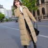 todays deals Women's Long Quilted Coat Fashion Ladies Maxi Length Winter Thickened Hooded Puffer Jacket Side Slit Button Outwear light winter jackets for women Khaki 2X view 1