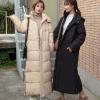 todays deals Women's Long Quilted Coat Fashion Ladies Maxi Length Winter Thickened Hooded Puffer Jacket Side Slit Button Outwear light winter jackets for women Khaki 2X view 2