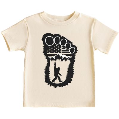CAOMP Bigfoot American Flag T-Shirt for Youth Toddler and Baby Bigfoot American Flag Kids Banana Newborn #01213