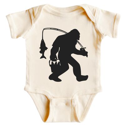 CAOMP Bigfoot Fishing T-Shirt for Youth Toddler and Baby Bigfoot Fishing Kids Light Blue Large #01223