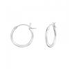 925 Sterling Silver French Lock Hoop Earrings, Sold as a Pair (14mm Diameter) view 1