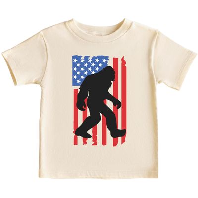 CAOMP Bigfoot American Flag T-Shirt for Youth Toddler and Baby Bigfoot American Flag Kids Caribbean 12 M #01221