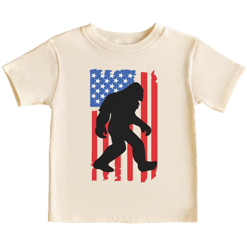 Bigfoot American Flag T-Shirt for Youth Toddler and Baby Bigfoot American Flag Kids Chill 3T #01221