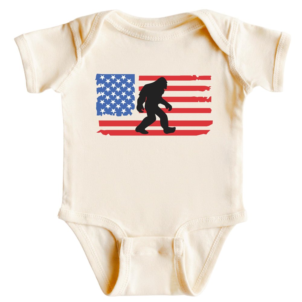 CAOMP Bigfoot American Flag T-Shirt for Youth Toddler and Baby Bigfoot American Flag Kids Pink 18 M #01222
