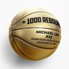 1000 REBOUNDS Custom Metallic Gold Basketball with Display Stand | Official Size | Personalized with Your Text! | Great for Award Ceremonies, Banquets, Senior Night view 2