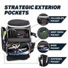 PBAW Pickleball Backpack Bag  Fits 2-4 Paddles, Vented Shoe Compartment, 14 Pockets, Fence Hook & Dual XL Bottle Holders  Lightweight Carry-On Gear Bag for Men & Women - Black/White view 3
