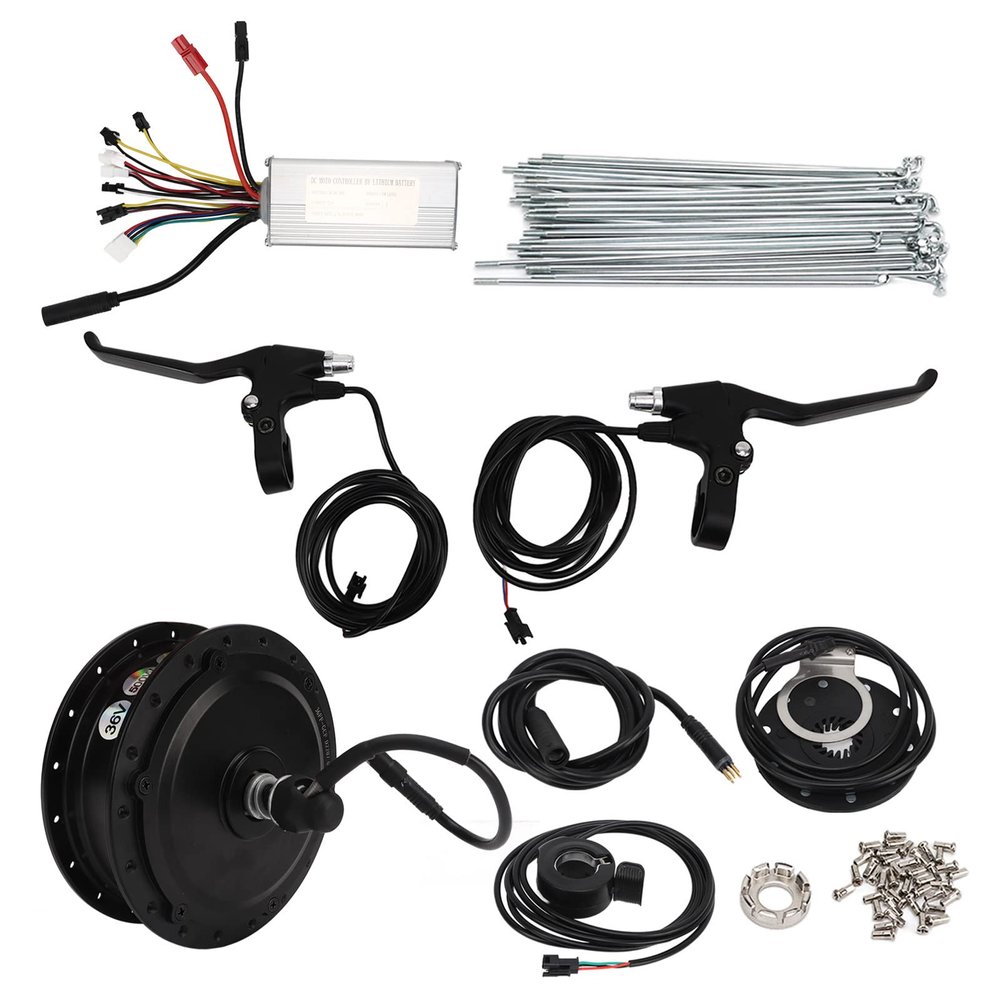 Trisar Front Drive Conversion Kit, Strong Load Capacity 36V 500W Heat Dissipation Electric Bicycle Conversion Kit for Folding Bike for Electric Scooter (for 20in Rim Spokes)