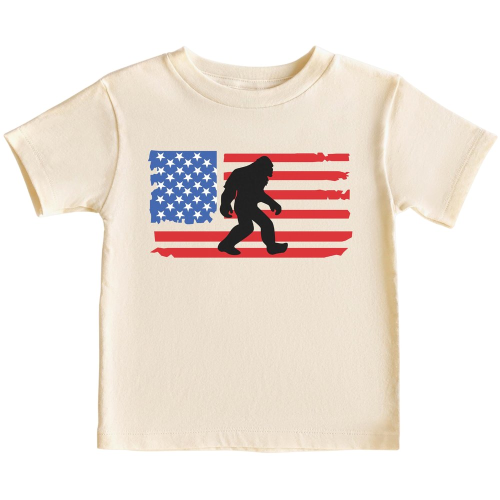 Bigfoot American Flag T-Shirt for Youth Toddler and Baby Bigfoot American Flag Kids Chill 5-6T #01222