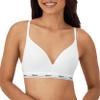 Hanes Women's Originals Contour Wireless Bra, Stretch Cotton T-Shirt Bra, Full Coverage Bra White view 1
