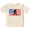 CAOMP Bigfoot American Flag T-Shirt for Youth Toddler and Baby Bigfoot American Flag Kids Natural 18M #01222 view 1