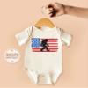 CAOMP Bigfoot American Flag T-Shirt for Youth Toddler and Baby Bigfoot American Flag Kids Natural 18M #01222 view 4