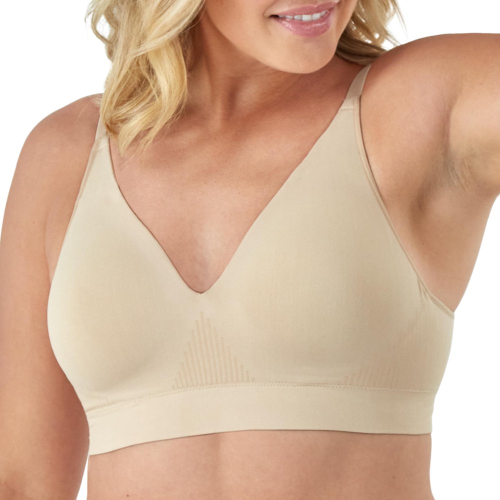 Bali Women's Wireless Bra, Comfort Revolution Modern Seamless Bra, Flex-to-Fit Wirefree Bra Taupe