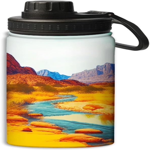 Yioniii Day in Red Rock pattern 18 oz Insulated Water Bottle, Double Wall Vacuum Stainless Steel Water Bottle,Water Bottle Keeps Hot or Cold Sports Gym,Orange