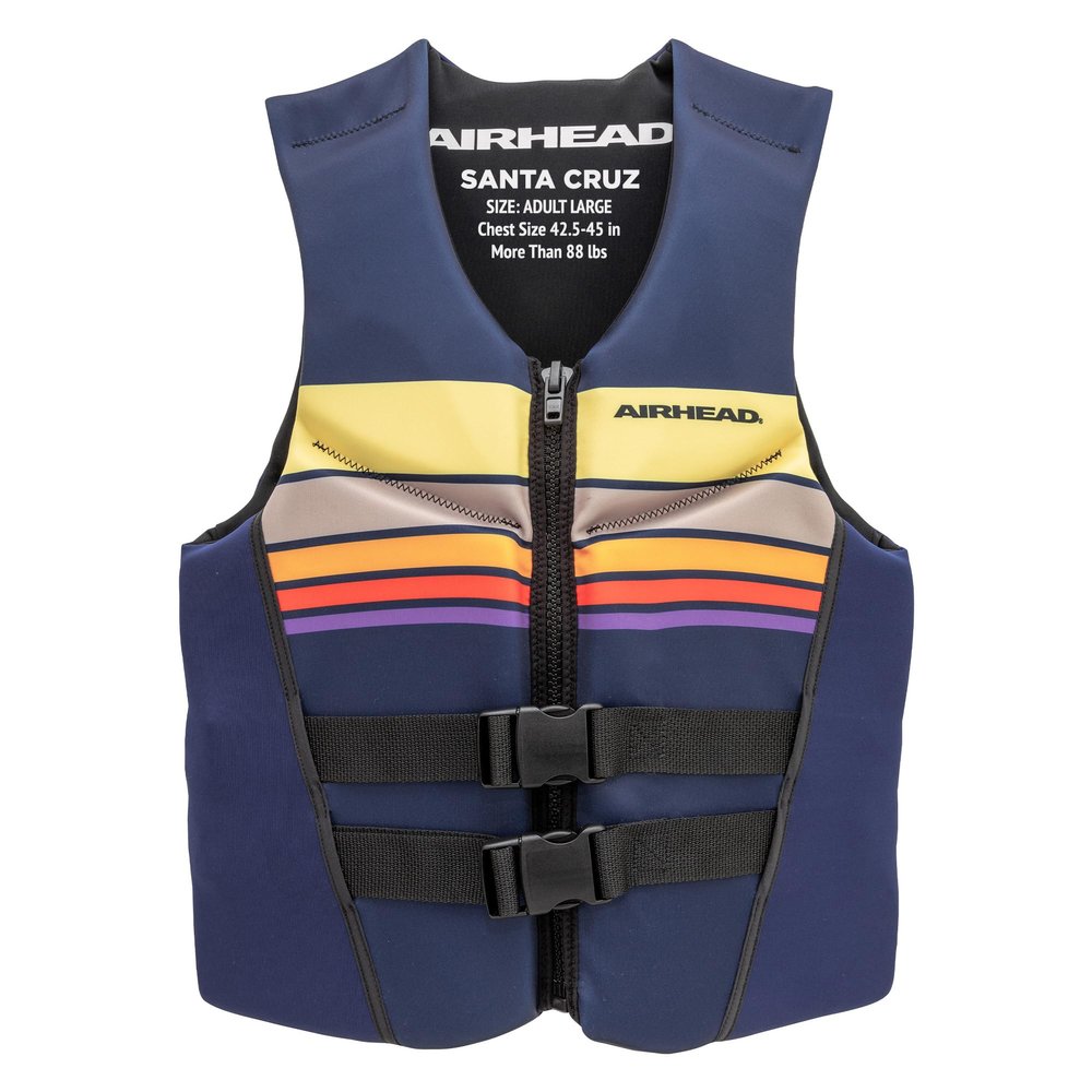 Airhead Santa Cruz Life Vest Adult Large Size Navy L70, Fits Chest 42.5-45 inch