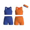 Essenclo Girls Clothing Athletic Sets Sleeveless Crop Tank Tops & Bike Shorts Cheer, Gymnastics, Volleyball Size 3-16 (5 Pcs) - E2108 - Set-5-5-6 view 1
