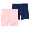 Carter's Girls' Baby, Toddler, Kids, 2 Pack Cotton Leggings/Shorts (Light Pink/Navy, 4T)