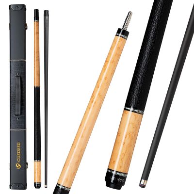Carbon Fiber Pool Cue Stick 10.5mm/11.8mm/12.5mm,Low Deflection Pool Stick with Rare Wood Butt,Professional Cue Stick with Box Case(Bird Eye_Natural Colour_10.5mm)