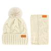 Nicole Miller Winter Hat Cable Knit Beanie and Arm Warmer Sleeves for Women Fashion Long Fingerless Gloves, Oatmeal view 1