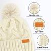 Nicole Miller Winter Hat Cable Knit Beanie and Arm Warmer Sleeves for Women Fashion Long Fingerless Gloves, Oatmeal view 3