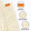 Nicole Miller Winter Hat Cable Knit Beanie and Arm Warmer Sleeves for Women Fashion Long Fingerless Gloves, Oatmeal view 4