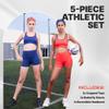 Essenclo Girls Clothing Athletic Sets Sleeveless Crop Tank Tops & Bike Shorts Cheer, Gymnastics, Volleyball Size 3-16 (5 Pcs) - E2108 - Set-2-15-16 view 2