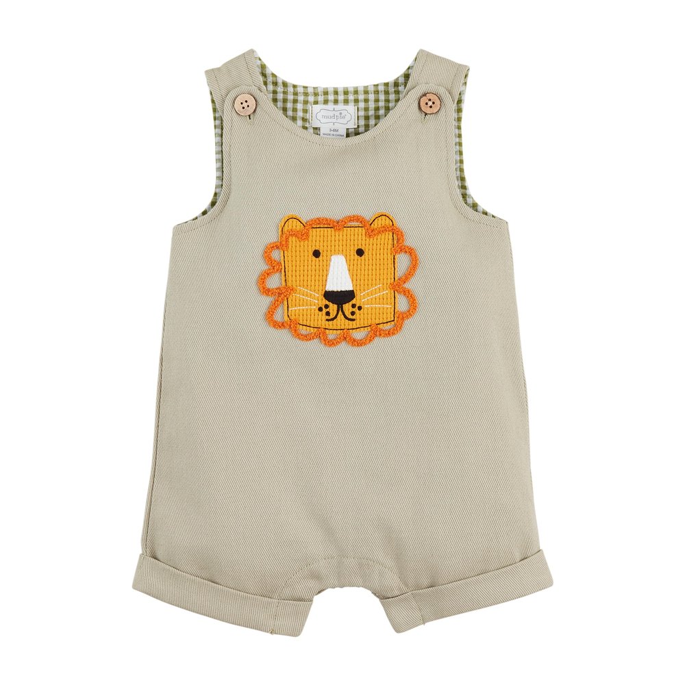 Mud Pie Baby Lion Pocket Overall; 6-9 Months