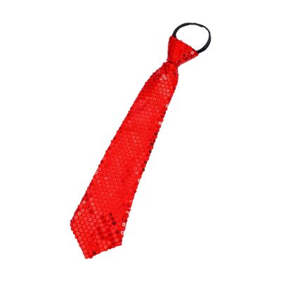 Acinkeety Unisex Shinning Sequins Tie For Mens Women Glitter Pre-Tied Necktie With Adjustable Zipper For Festival Dance