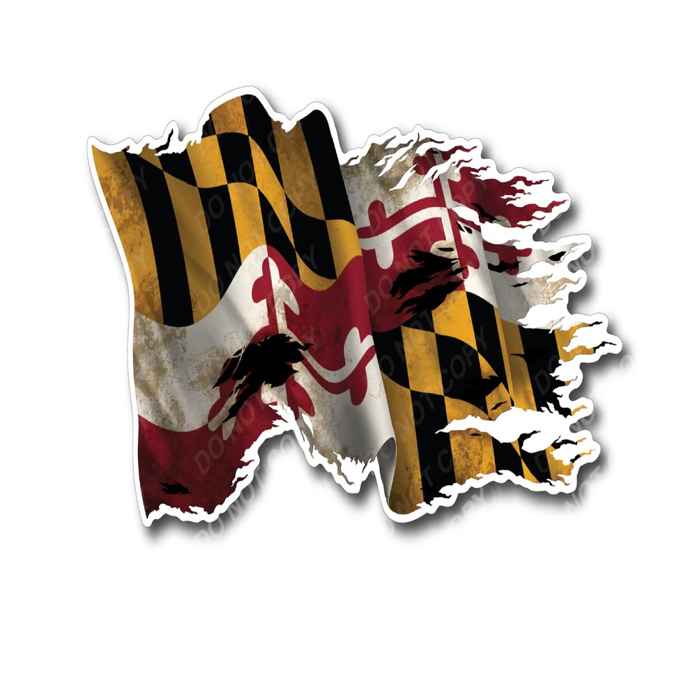 Decals by Haley Maryland State Flag Sticker Maryland Flag Decal Pack for Car Truck Vehicle Window Vinyl State of Maryland Flag Decals State Seal - Safe for Vehicle Paint Texas Laptop Decal Bumper