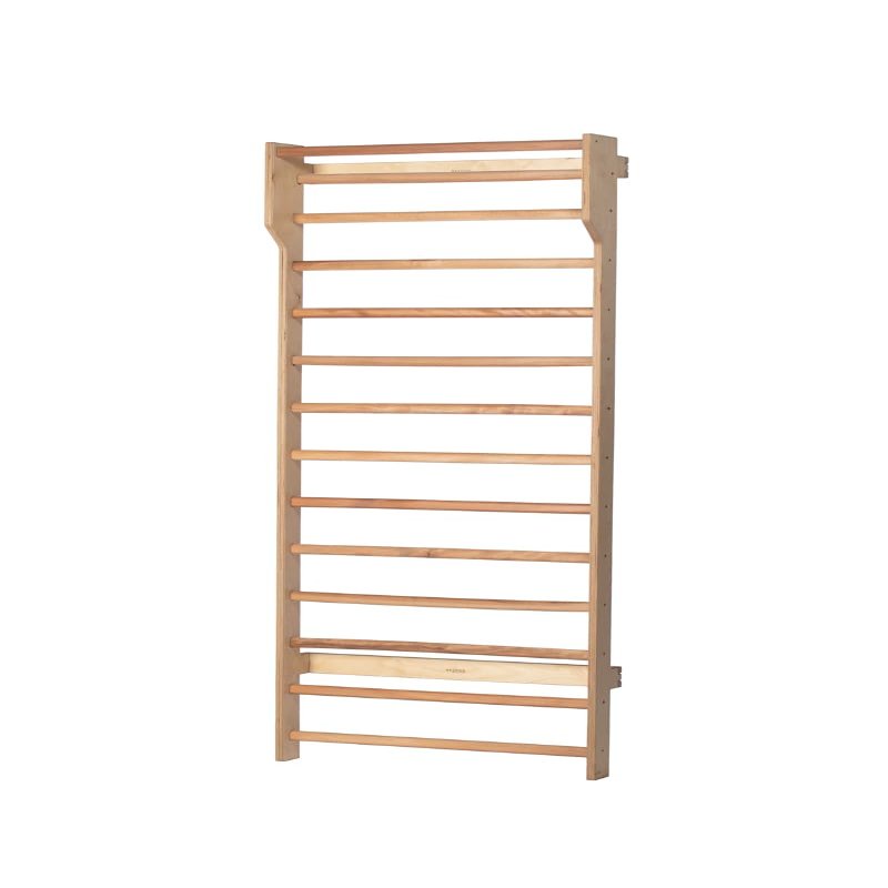 Beyond Balance Wood Swedish Ladder Stall Bar for Fitness, PSSE Therapy, and Pilates; 14 Beech Rungs (Oval 1.6" x 1.2")