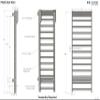 Beyond Balance Wood Swedish Ladder Stall Bar for Fitness, PSSE Therapy, and Pilates; 14 Beech Rungs (Oval 1.6" x 1.2") view 2