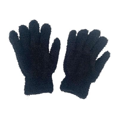 Acinkeety Coral Velvet Gloves Winter Full Finger Mittens Stretchy Solid Color Gloves For Teens Christmas Presents Full Fing