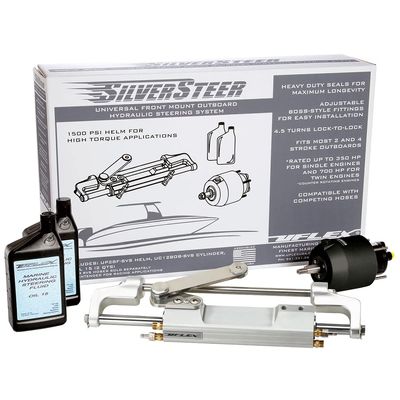 UC130 V1 Silver Steer Front Mount Outboard Hydraulic Steering System
