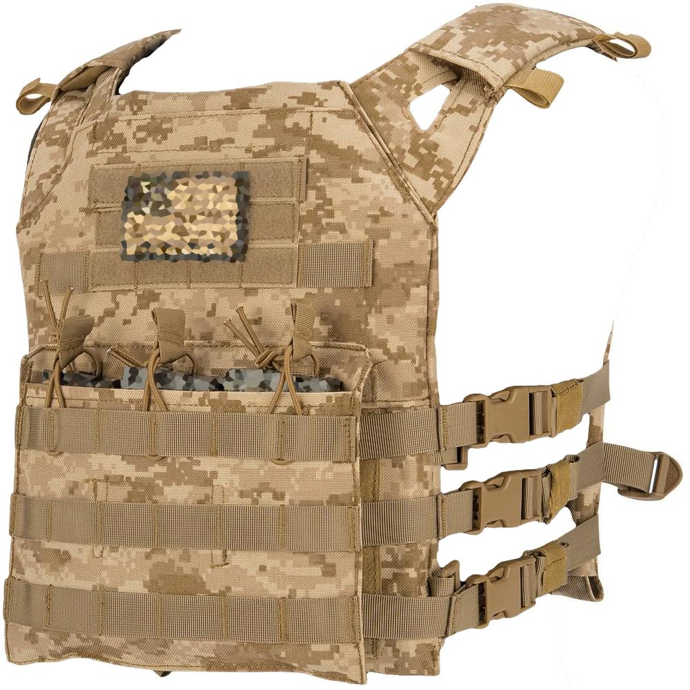 Evike Airsoft - Matrix Level-1 Tactical Vest with Integrated Mag Pouches (Color: Desert Digital)