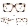 Kursan Oversized Square Black Glasses for Women Men Big Frame Blue Light Blocking Glasses Fashion Eyeglasses (Leopard) view 3