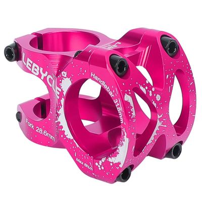 FukkeR High Strength 31.8mm Aluminum Alloy Mountain Bike Stem 35mm Length Short Handlebar Stems 0 for Road Bikes BMX Downhill XC AM FR DH (Color : Pink, Size : 35mm)