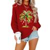 Christmas Palm Tree Tropical Xmas Coconut Lights Shirt Tropical Christmas Sweaters for Women Christmas Palm Tree Shirt Mele Kalikimaka Christmas Shirt Palm Tree Christmas T Shirts Red view 1
