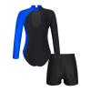 iiniim Kids Girls Mock Neck Long Sleeve Shiny Ballet Dance Leotard Gym Skating Bodysuit One Piece Jumpsuit Dancewear Blue Suit 14 Years view 2