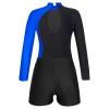 iiniim Kids Girls Mock Neck Long Sleeve Shiny Ballet Dance Leotard Gym Skating Bodysuit One Piece Jumpsuit Dancewear Blue Suit 14 Years view 4