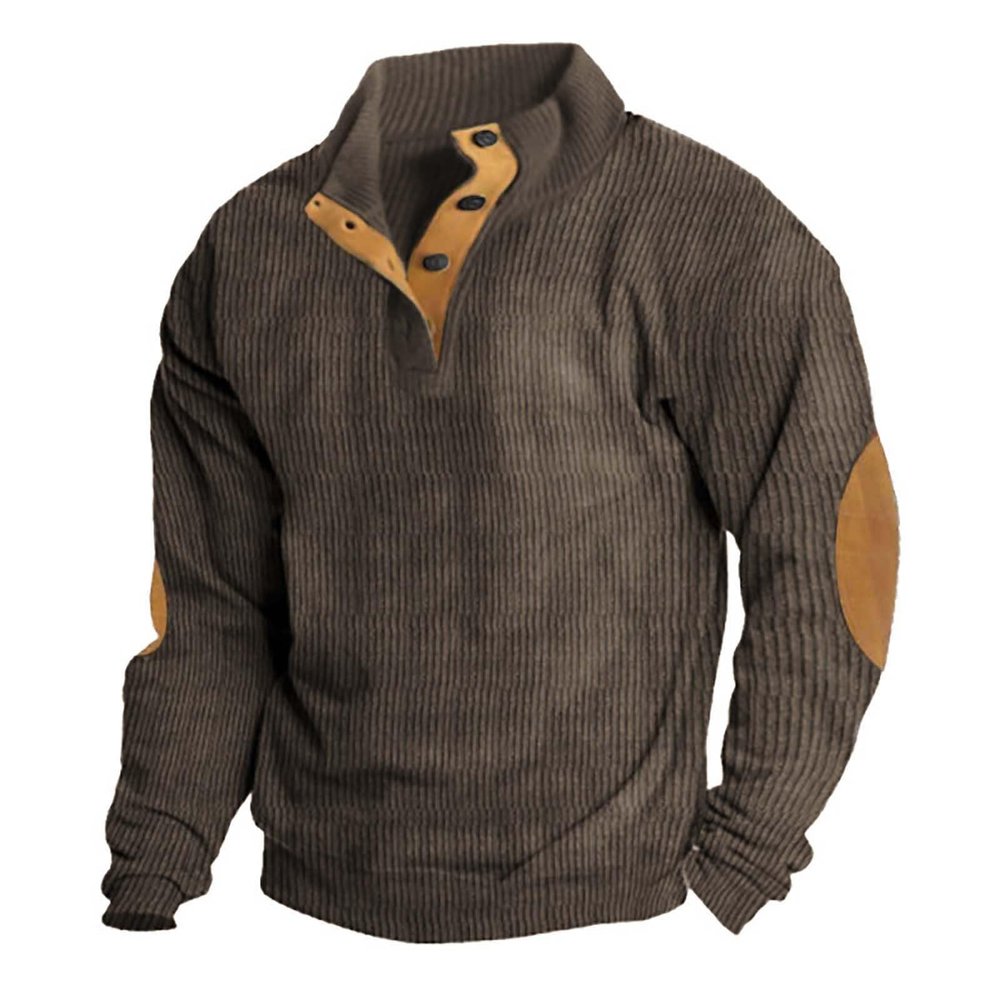 Mens 2023 Novelty Corduroy Pullovers Hiking Sweater Shirt Long Sleeve Shirt Pullover Comfy Slim Fit Casual Sweatshirts Mock Neck Fall Winter Clothes 1/4 Zip Pullover Button up Sweatshirt