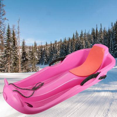 Two-Handle Children's SledgesTwo-Person Padded Sledges, Frost-Resistant and Wear-Resistant Sledges, Sledges with Backrests