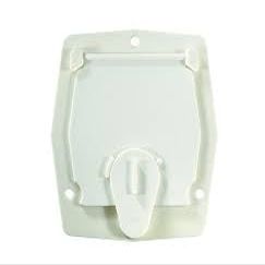 4.2 x 3.9 x 2 in. Flat Sided Basic Cable Hatch, Polar White