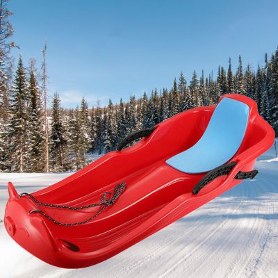 Two-Handle Children's SledgesTwo-Person Padded Sledges, Frost-Resistant and Wear-Resistant Sledges, Sledges with Backrests