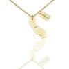 quan jewelry California State Necklace, Handmade California Map Pendant Charm, Inspirational Necklace with Greeting Card, Gold-Tone view 1
