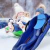TUOYIBO Winter Plastic Sled, Thickened Double Sled, Children's Sled, Sled with Backrest view 1
