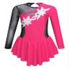 TSSOE Kids Girls Long Sleeves Mesh Patchwork Shiny Sequins Figure Ice Skating Dress Ballet Dancewear B03 12 Years view 1